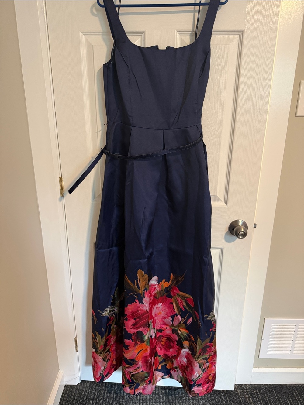 julia jordan Navy Maxi Dress with Bold Floral Hem